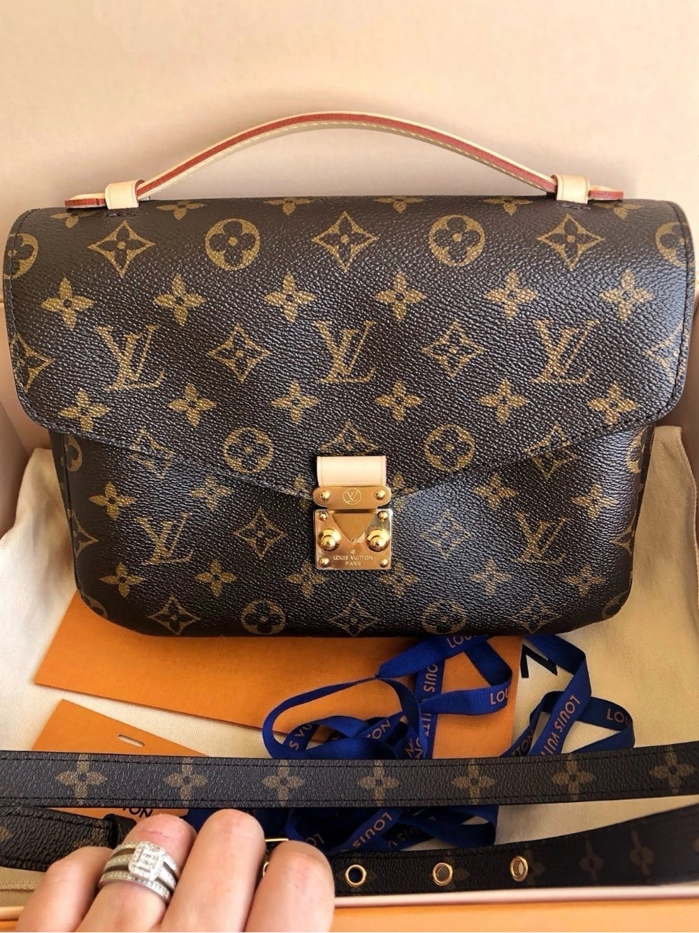 Louis Vuitton Monogram Canvas Satchel in Brown with Vachetta Trim